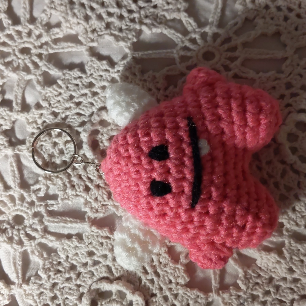 Monster Hand Crafted Pink Keychain